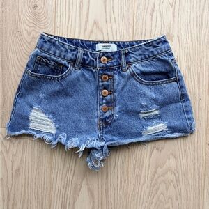 2/$10 Forever 21 Premium High Rise Distressed Denim Shorts Size 24